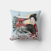 さくらんぼ日本のパゴダ芸者ガール クッション (正面)