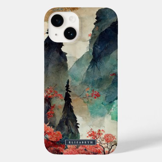 さくらんぼ日本のフラズマウンテンフォレストモノグラム Case-Mate iPhoneケース (裏面)