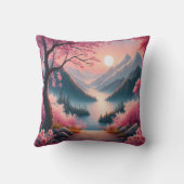 さくらんぼ日本のフラズマウンテンフォレストランドスケープ クッション (裏面)