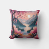 さくらんぼ日本のフラズマウンテンフォレストランドスケープ クッション (正面)