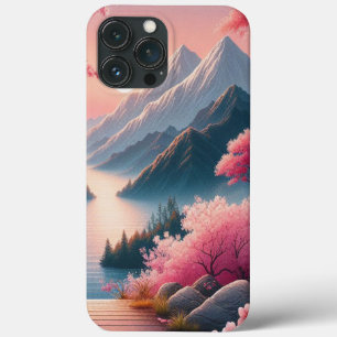 さくらんぼ日本のフラズマウンテンフォレストランドスケープ iPhone 13 PRO MAXケース