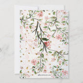 さくらんぼ日本のフラワーズブライダルシャワー 招待状 (裏面)