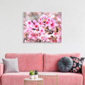 さくらんぼ日本のフローラピンク キャンバスプリント (インサイチュ (リビング))