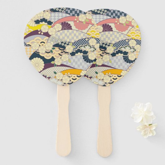さくらんぼ日本のフローラ赤白 ハンドファン (正面&裏面)