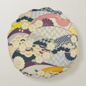 さくらんぼ日本のフローラ赤白 ラウンドクッション (裏面)