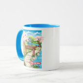 さくらんぼ日本のブロッサムピクセルアート マグカップ (正面左)