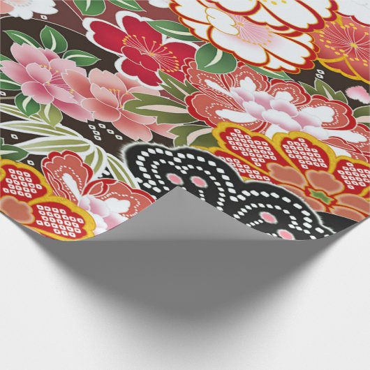 さくらんぼ日本のブロッサムフローラ切り離し ラッピングペーパー (角)