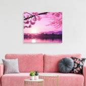 さくらんぼ日本のブロッサムランドスケープセレニティ キャンバスプリント (インサイチュ (リビング))