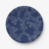 さくらんぼ日本のブロッサム桜ホワイトオンブルー ペーパープレート (正面)