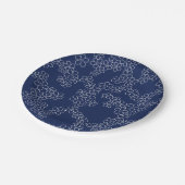 さくらんぼ日本のブロッサム桜ホワイトオンブルー ペーパープレート (アングル)