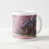 さくらんぼ日本のブロッサム桜マグカップ – 昼と夜S ジャンボコーヒーマグカップ (正面右)