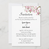 さくらんぼ日本のブロッサム結婚式招待状 招待状 (正面)