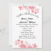 さくらんぼ日本の桜ピンクの花 招待状 (正面)