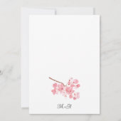 さくらんぼ日本の桜ピンクの花 招待状 (裏面)