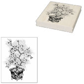 さくらんぼ日本の盆栽ツリーヴィンテージアートスタンプ ラバースタンプ (押印)