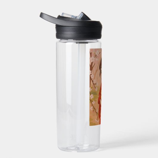 さくらんぼ日本の花園の可愛い女の子 ウォーターボトル (右面)
