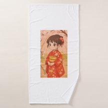 さくらんぼ日本の花園の可愛い女の子