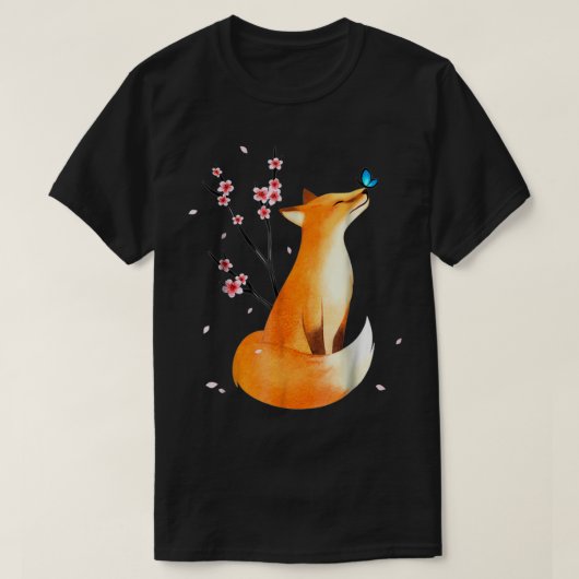 さくらんぼ日本の花花ヴィンテージプルオーバー Tシャツ (デザイン正面)
