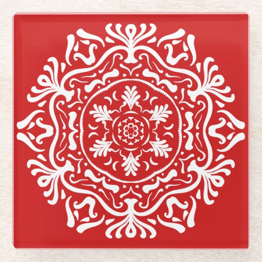 さくらんぼ曼荼羅 ガラスコースター (正面)