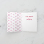 さくらんぼ最初の誕生日とピンクボウありがとう サンキューカード (内部)