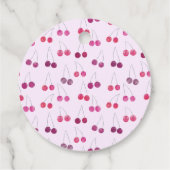 さくらんぼ最初の誕生日パーソナライズされたさくらんぼピンク フェイバータグ (裏面)