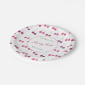 さくらんぼ最初の誕生日パーソナライズされた水彩 ペーパープレート (アングル)