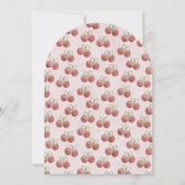 さくらんぼ最初の誕生日水の色コケットカップケーキ 招待状 (裏面)