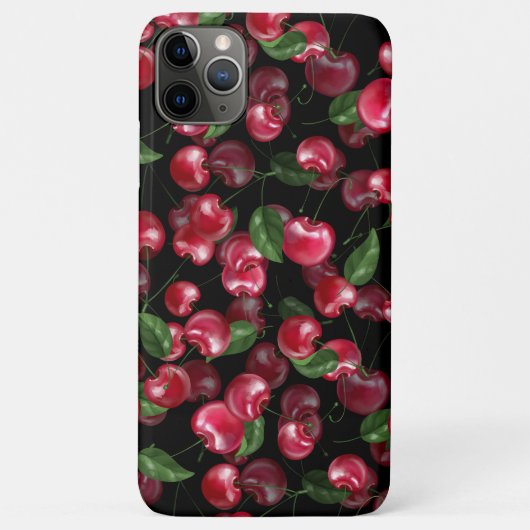 さくらんぼ果実の黒 Case-Mate iPhoneケース (裏面)