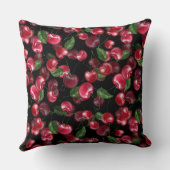 さくらんぼ果実オン黒 クッション (裏面)