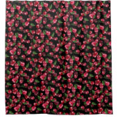 さくらんぼ果実オン黒 シャワーカーテン (正面)