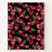 さくらんぼ果実オン黒 ノートブック (裏面)