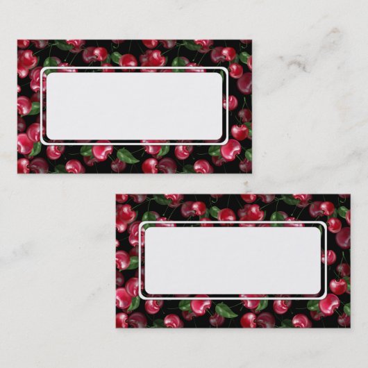さくらんぼ果実オン黒 名刺 (正面/裏面)