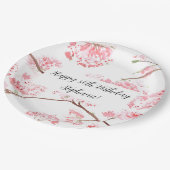 さくらんぼ桜ピンクフローラかわいらし誕生日 ペーパープレート (アングル)