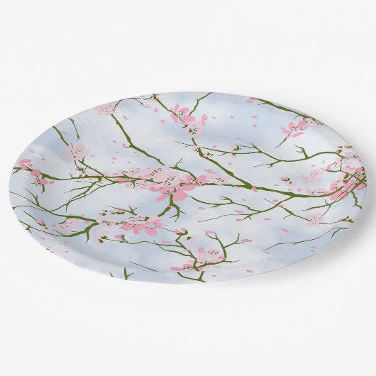 さくらんぼ桜フローラガーデン結婚パーティー ペーパープレート (アングル)