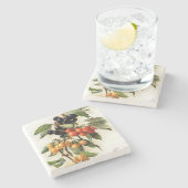 さくらんぼ植物性プリントスクエア ストーンコースター (横)