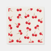 さくらんぼ模様の鮮やかな色 スタンダードカクテルナプキン (正面)