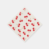 さくらんぼ模様の鮮やかな色 スタンダードカクテルナプキン (角)