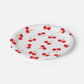 さくらんぼ模様の鮮やかな色 ペーパープレート (アングル)