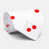 さくらんぼ模様赤フルーツ ネクタイ (ロール)