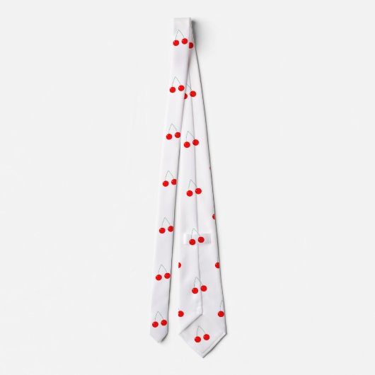 さくらんぼ模様赤フルーツ ネクタイ (裏面)