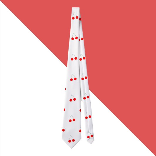 さくらんぼ模様赤フルーツ ネクタイ