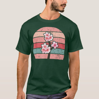 さくらんぼ樹花桜花ヴィンテージミニマル Tシャツ