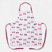 さくらんぼ水彩模様ピンク エプロン (正面)