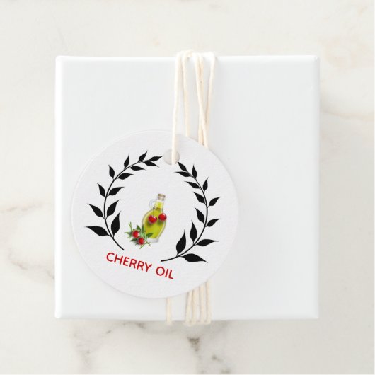 さくらんぼ油ボトル自家製料理製品 フェイバータグ (インサイチュ)