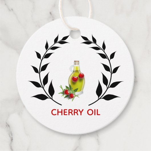 さくらんぼ油ボトル自家製料理製品 フェイバータグ (正面)