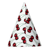 さくらんぼ熟した赤さくらんぼサマーフルーツプリント パーティーハット (裏面)