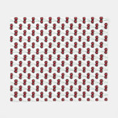 さくらんぼ熟した赤さくらんぼサマーフルーツプリント フリースブランケット (正面(横))