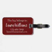 さくらんぼ熟した赤さくらんぼサマーフルーツプリント ラゲッジタグ (裏面横)