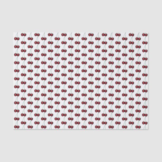 さくらんぼ熟した赤さくらんぼサマーフルーツプリント 薄葉紙 (正面)