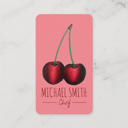 さくらんぼ熟した赤さくらんぼフルーツシェフホームメイドジャム 名刺 (正面)